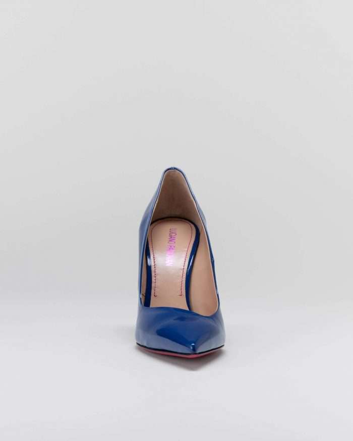 LUCIANO PADOVAN SIMPLE LINE Décolleté Robin PELLE VERNICIATA BLU Offerta Giorno del Papà