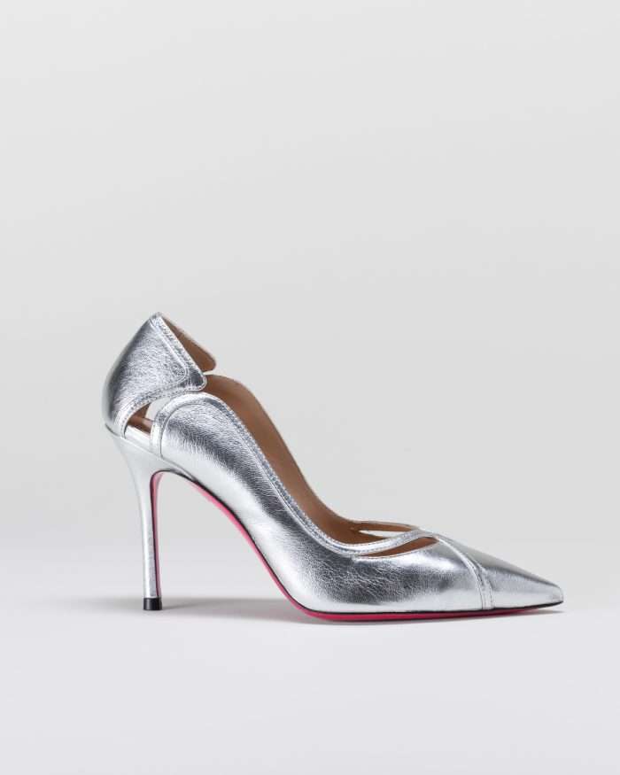 LUCIANO PADOVAN DÉCOLLETÉ FILADELFIA PELLE LAMINATA ARGENTO Latest fashion