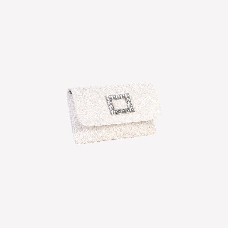 Roberto Festa BORSA IN BOUCLE CALCE CON ACCESSORIO STRASS CAPRI LUX Pezzi Unici