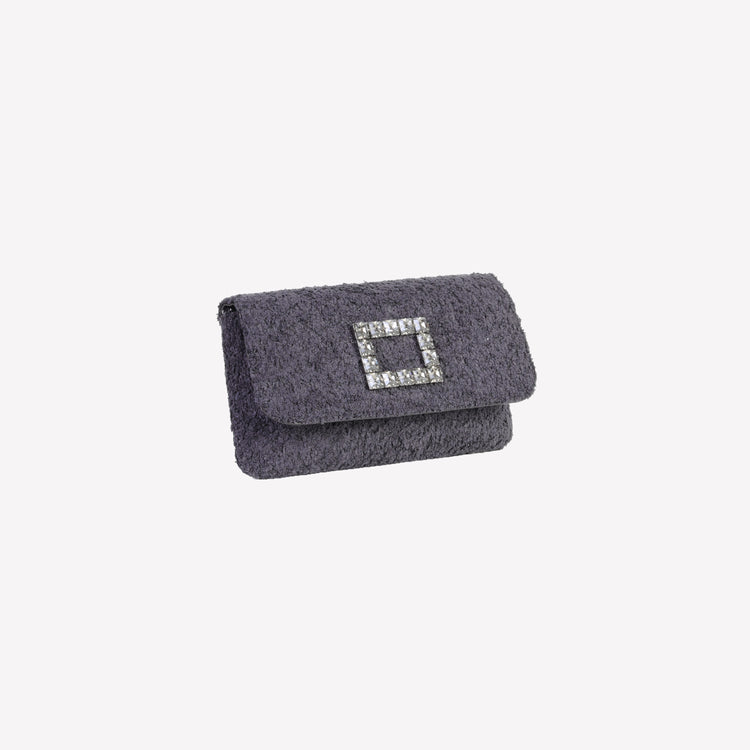 Roberto Festa BORSA IN BOUCLE NERO CON ACCESSORIO STRASS CAPRI LUX Soddisfazione Garantita