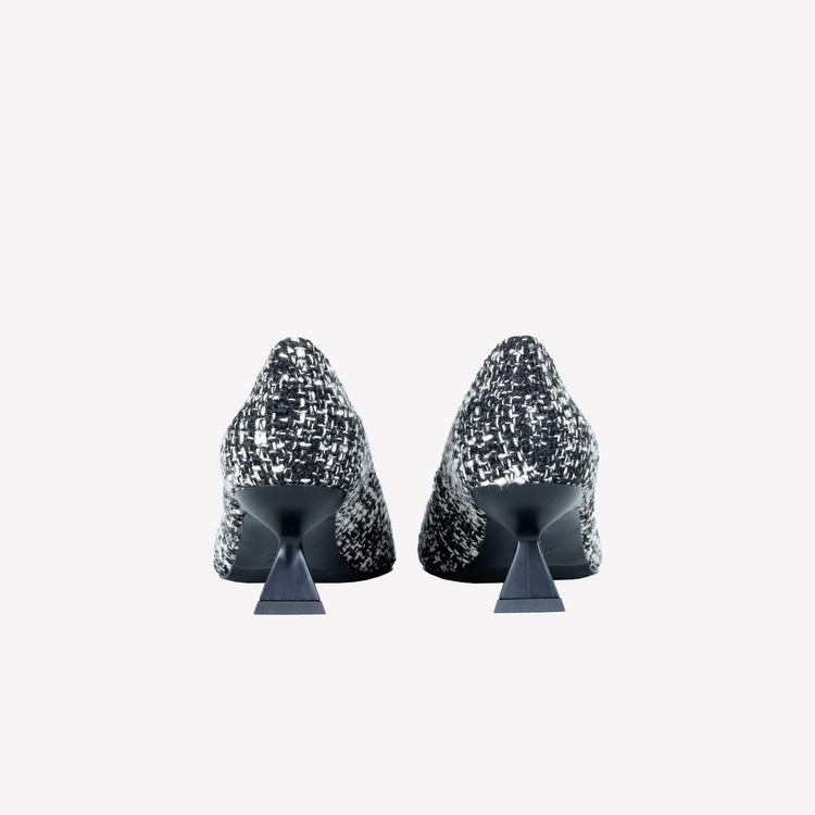 Roberto Festa DECOLLETE’ IN TESSUTO TWEED CON FIBBIA QUADRA CRISTALLI EVILLY Offerta