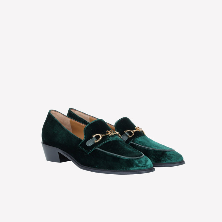 Roberto Festa MOCASSINO IN VELLUTO GREEN CON ACCESSORIO MORSETTO ORO AXEL Outlet