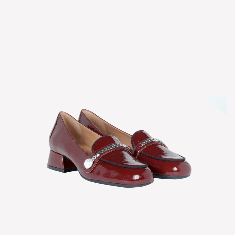 Roberto Festa MOCASSINO IN VERNICE BORDEAUX CON ACCESSORIO CATENA ARGENTO DODI Hotsell