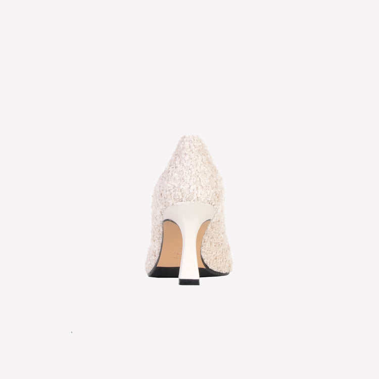 Roberto Festa DÉCOLLETÉ IN BOUCLÉ BIANCO CON ACCESSORIO STRASS LILLY Qualità