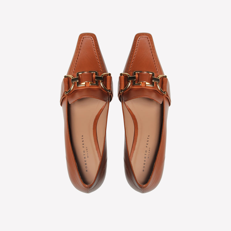 Roberto Festa MOCASSINO IN VITELLO COGNAC CON MORSETTO KESY Sottocosto