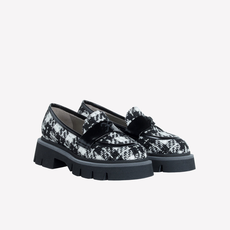 Roberto Festa MOCASSINO IN TWEED CON ACCESSORIO GOMMATO LOGO OFRA Offerta
