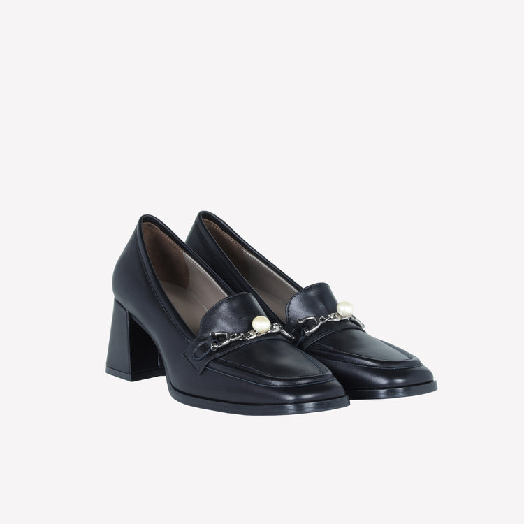 Roberto Festa MOCASSINO IN NAPPA NERO CON ACCESSORIO PERLA GERT Online