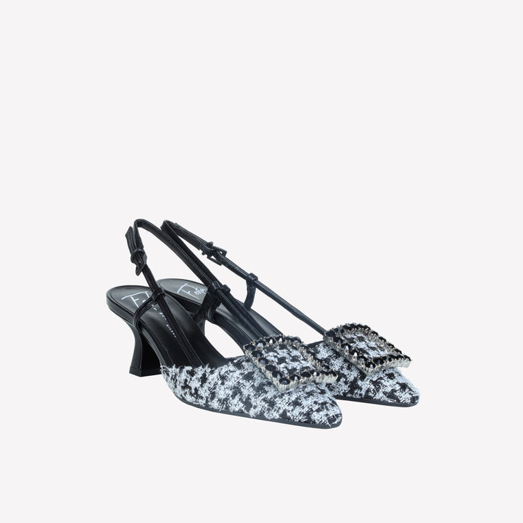 Roberto Festa slingback in poule nero e accessorio strass stefy I Più Venduti