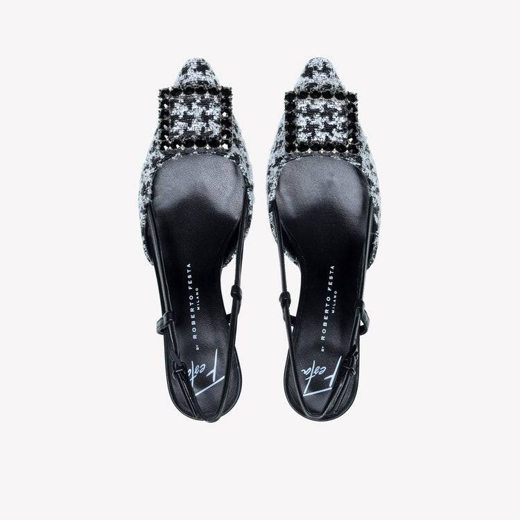 Roberto Festa slingback in poule nero e accessorio strass stefy I Più Venduti