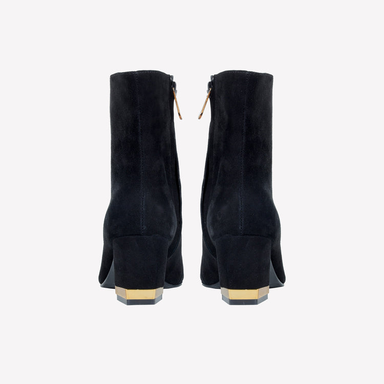 Roberto Festa ANKLE BOOT IN CAMOSCIO CON DETTAGLIO METALLICO COLOR ORO AMBRATO RISAS Qualità