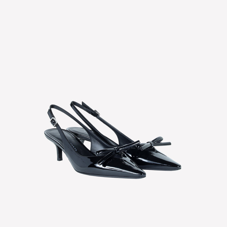 Roberto Festa SLINGBACK IN VERNICE NERA CON FIOCCHETTO SENYA Hotsell