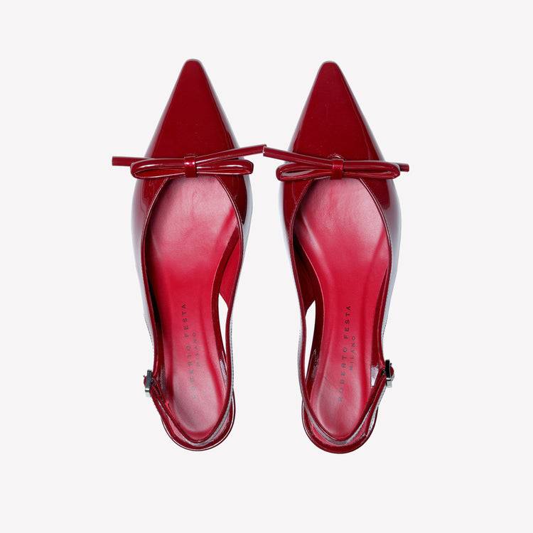 Roberto Festa SLINGBACK IN VERNICE ROSSA CON FIOCCHETTO SENYA Latest fashion