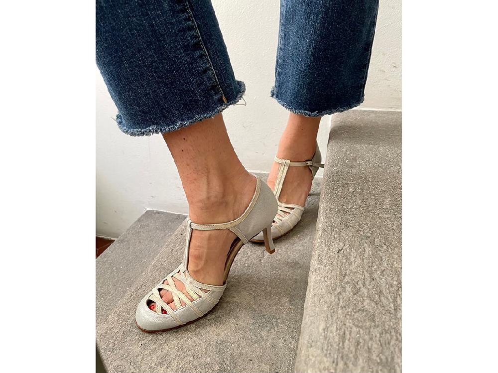 Rose'S Roses Colette – Silver T-Strap Fino Al -60%