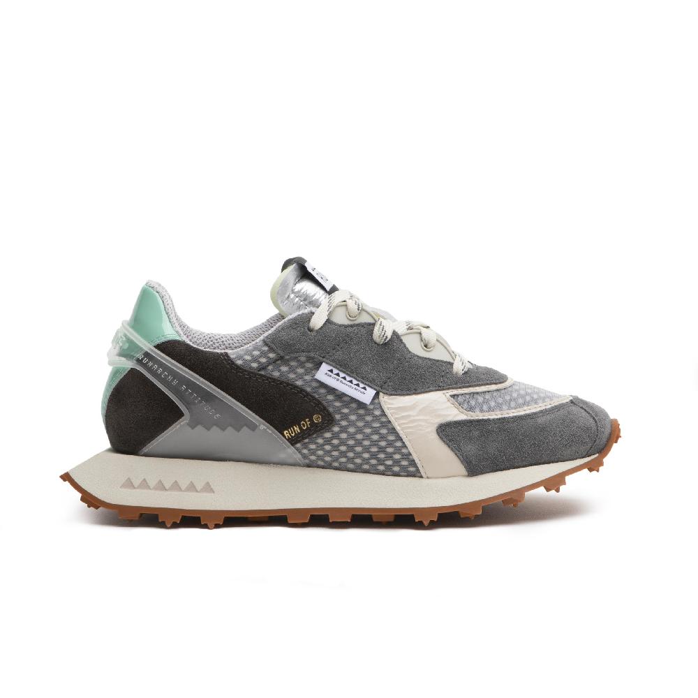 RUN OF Abelia sneakers in pelle scamosciata e rete di nylon con talloncino in pelle % Vendita Economica