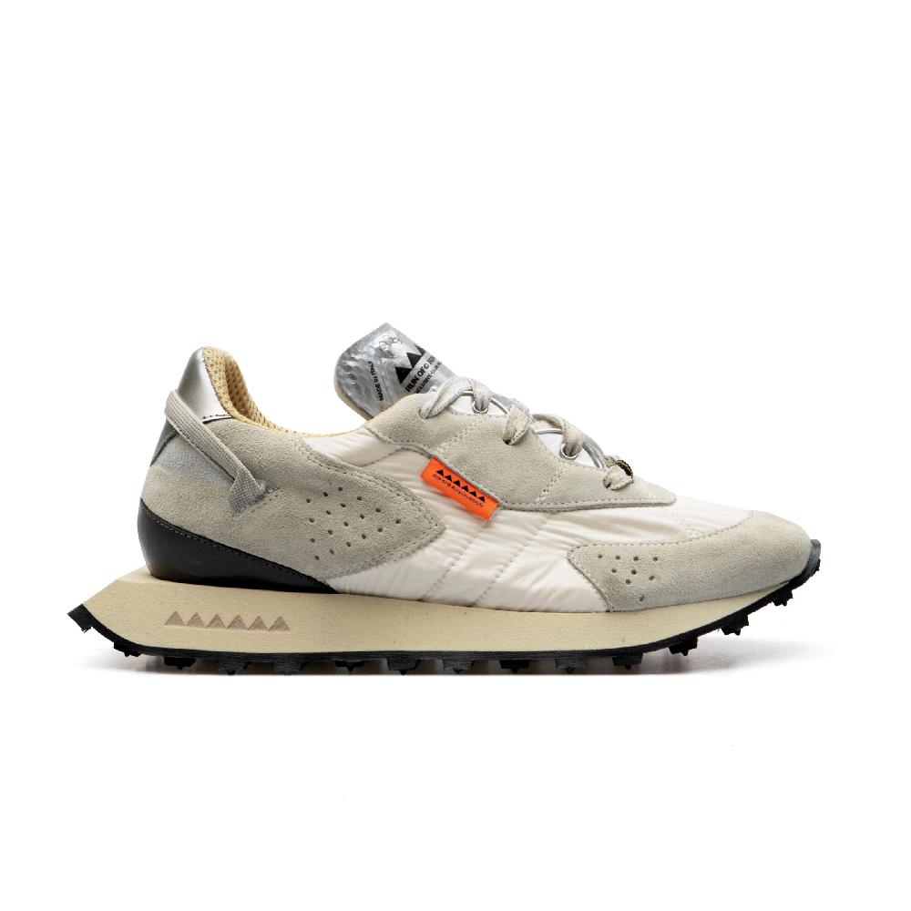 RUN OF Vaporix sneakers in pelle scamosciata stone e nylon con effetto vintage UV Vendite Flash