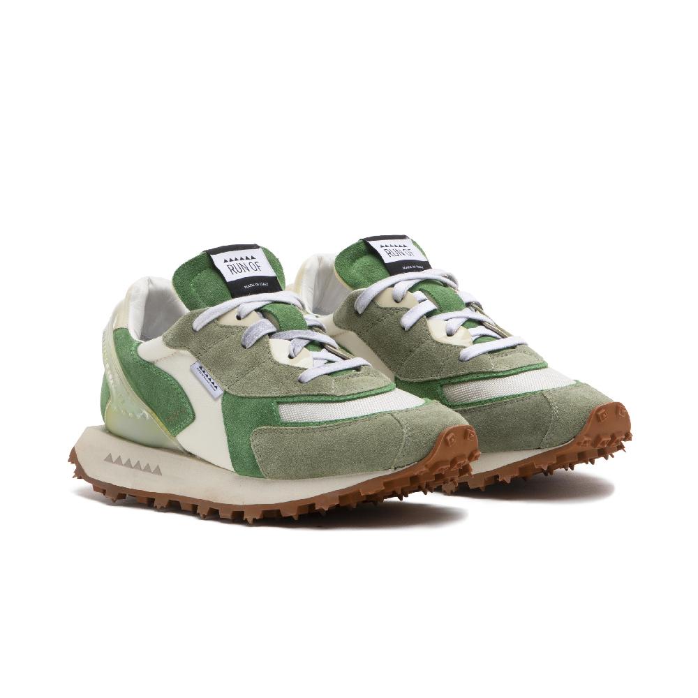 RUN OF Mango sneakers in pelle e nylon con talloncino in pelle 2025