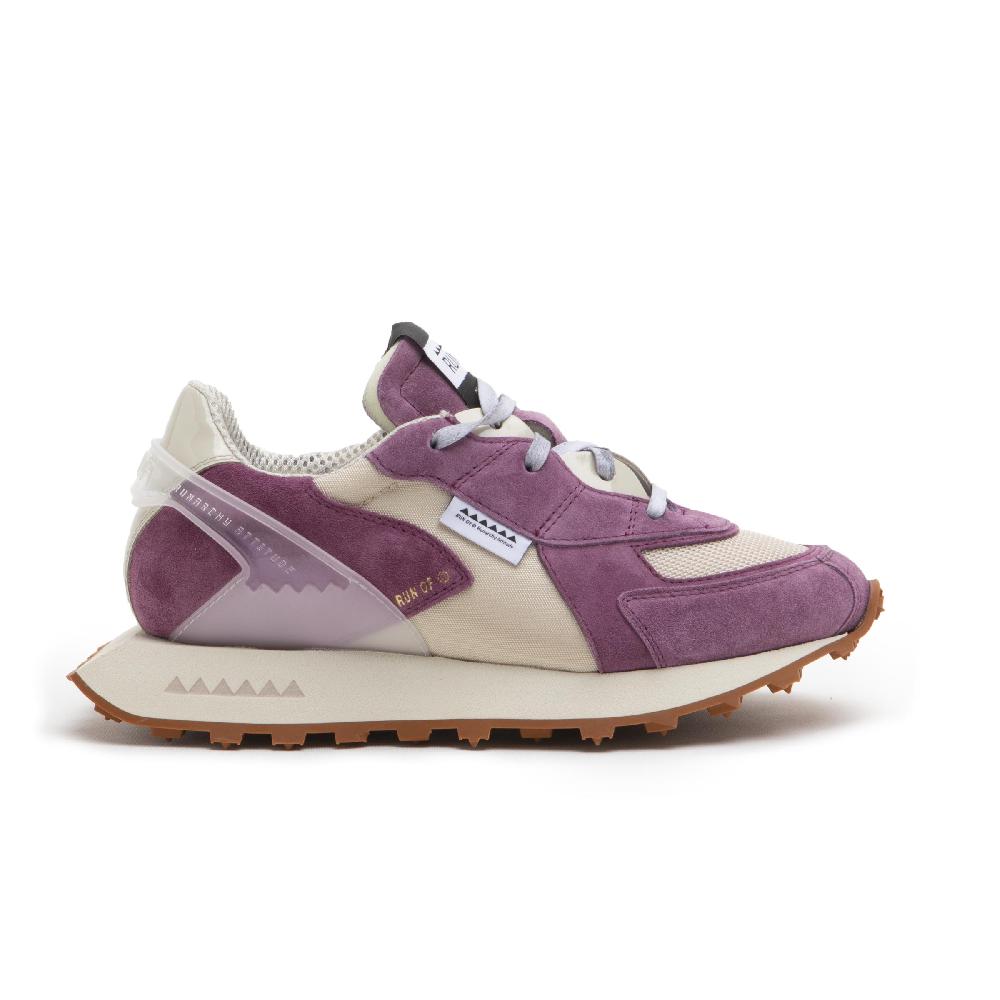 RUN OF Grape sneakers in pelle scamosciata viola e mesh Italia
