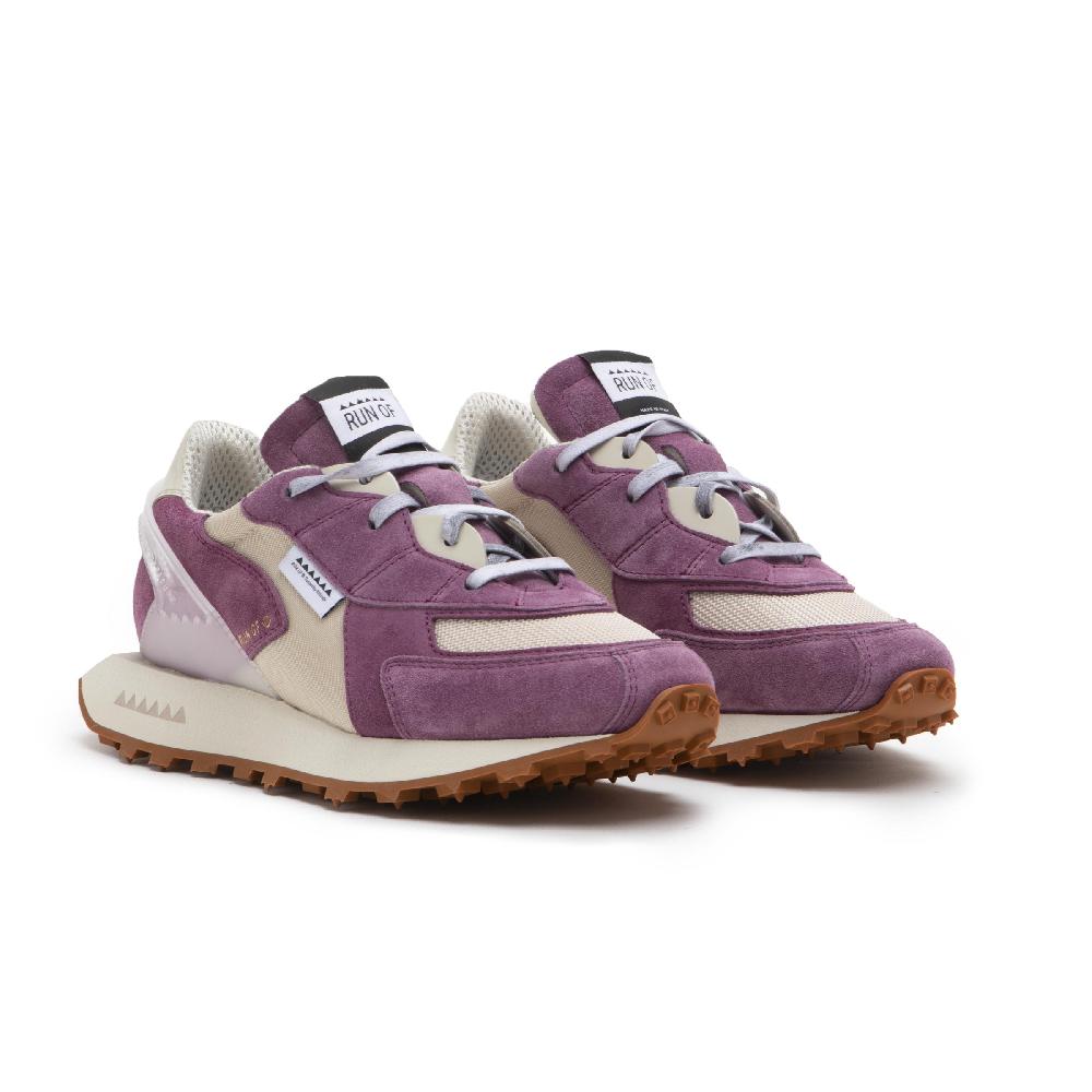 RUN OF Grape sneakers in pelle scamosciata viola e mesh Italia