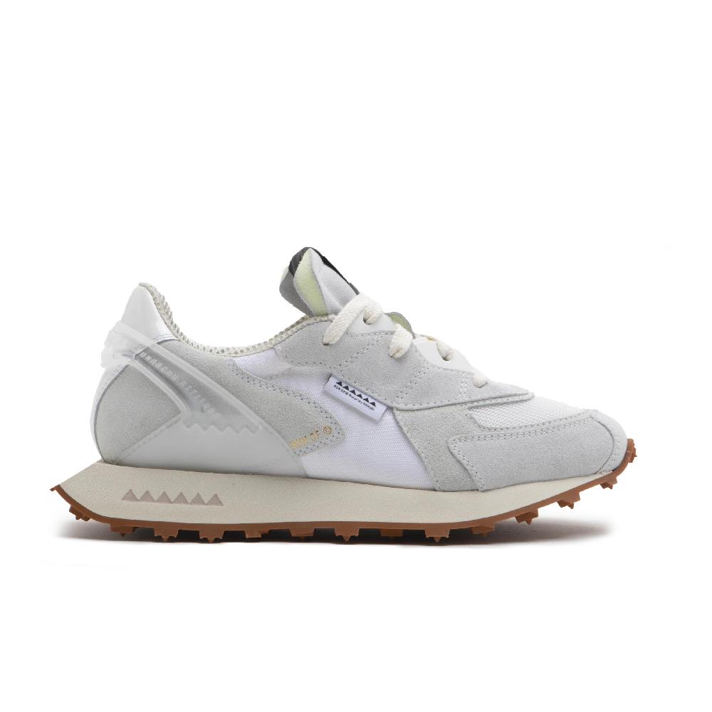 RUN OF Purity sneaker bianche in pelle scamosciata nylon e mesh Vendita
