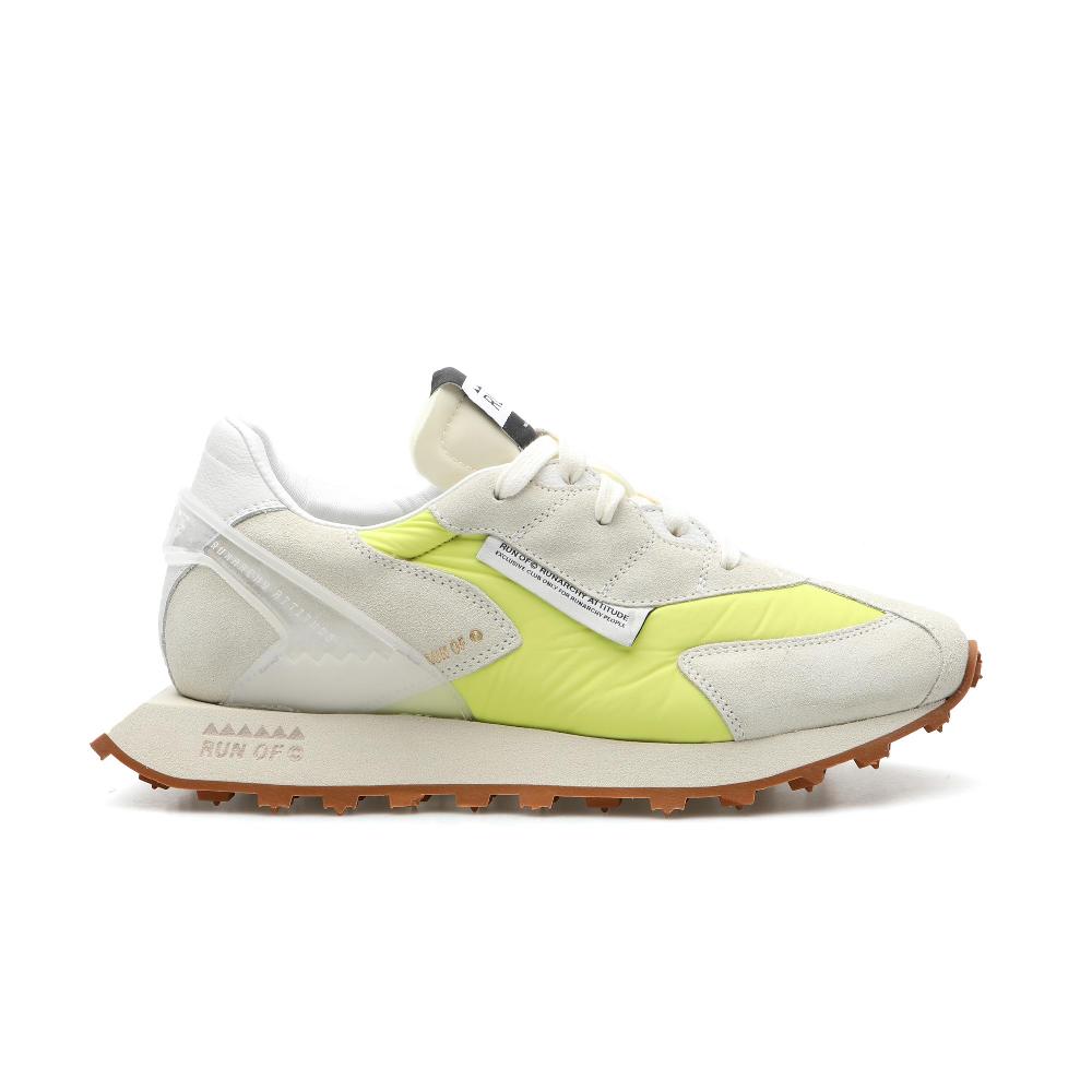 RUN OF Lime/B sneakers in pelle scamosciata e nylon color lime Promozione