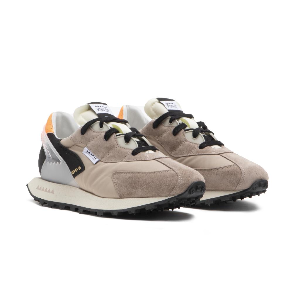 RUN OF Iberica sneakers in pelle scamosciata e nylon con talloncino arancione Offerta temporanea