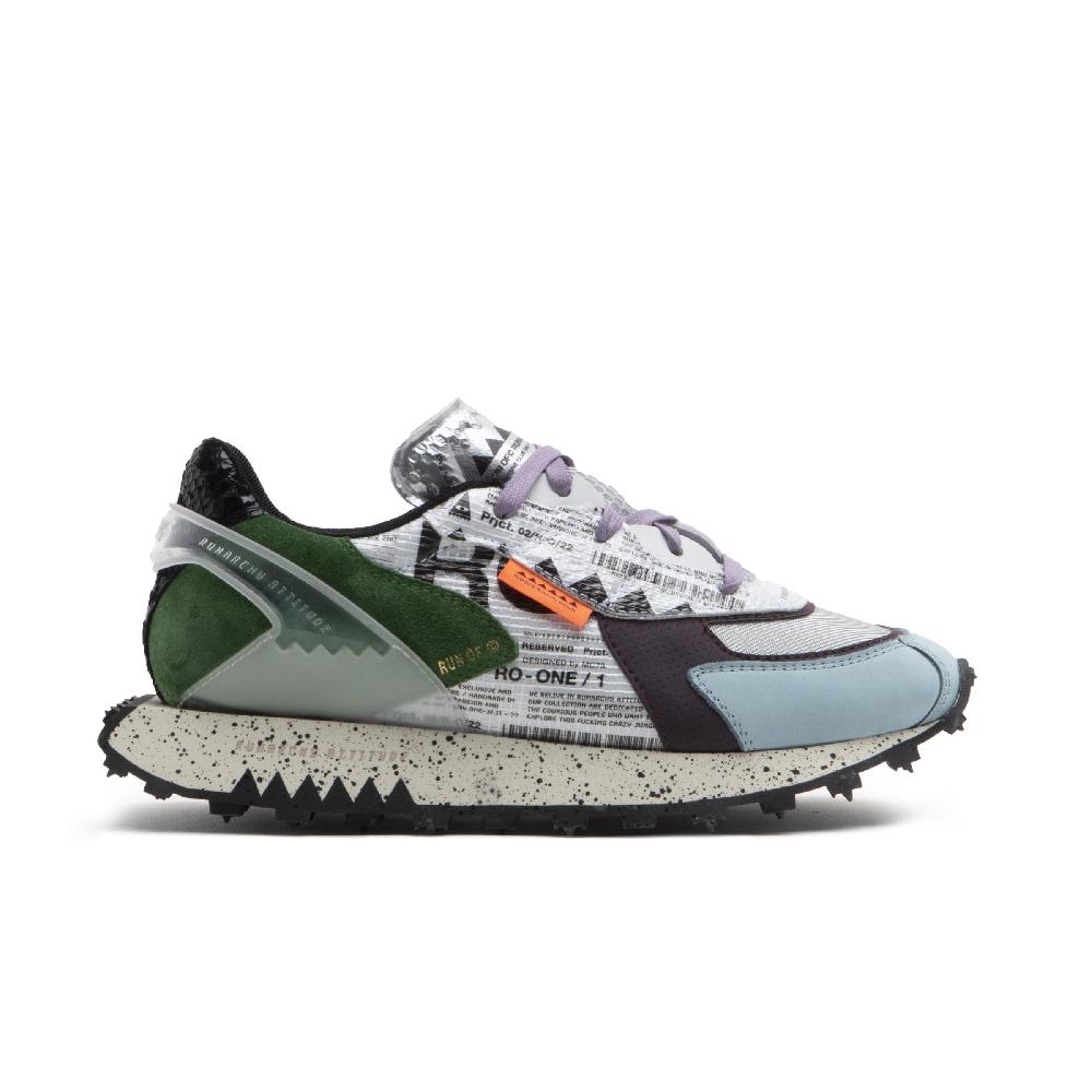 RUN OF Ro1 Blood sneakers in pelle nylon pelle scamosciata e rete Soddisfazione Garantita