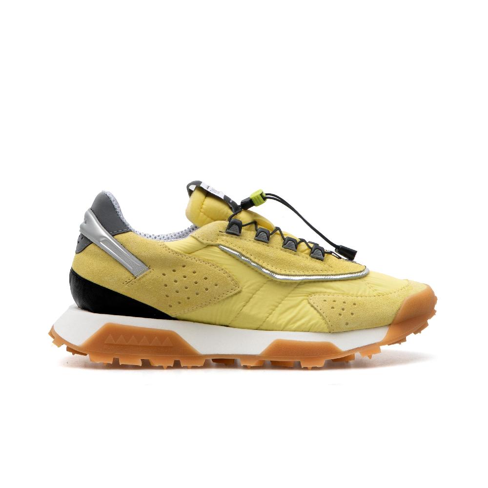 RUN OF Hill sneakers in pelle scamosciata e nylon giallo con sistema di allacciatura rapida Promozione Limitata