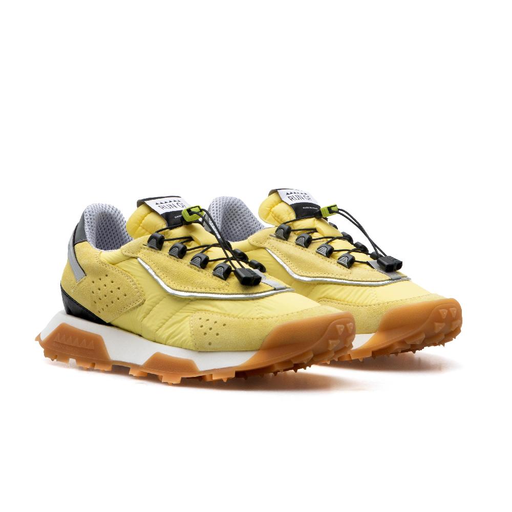 RUN OF Hill sneakers in pelle scamosciata e nylon giallo con sistema di allacciatura rapida Promozione Limitata