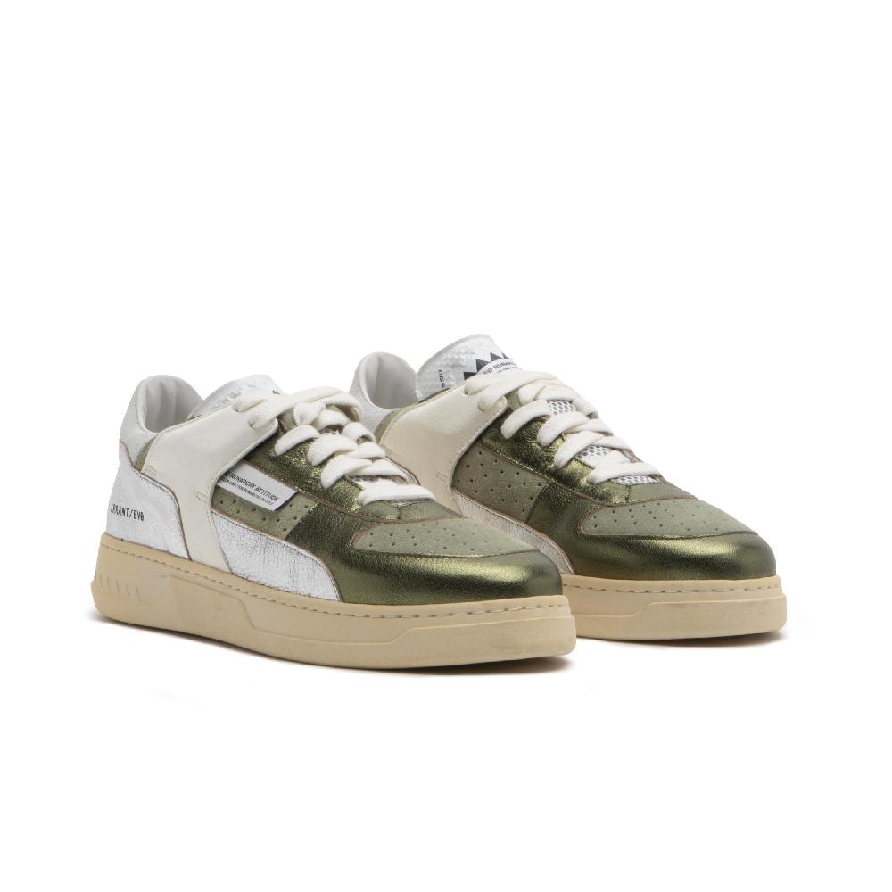 RUN OF Bessmer sneakers in pelle colorata metallizzata e pelle scamosciata Prezzo Ridotto