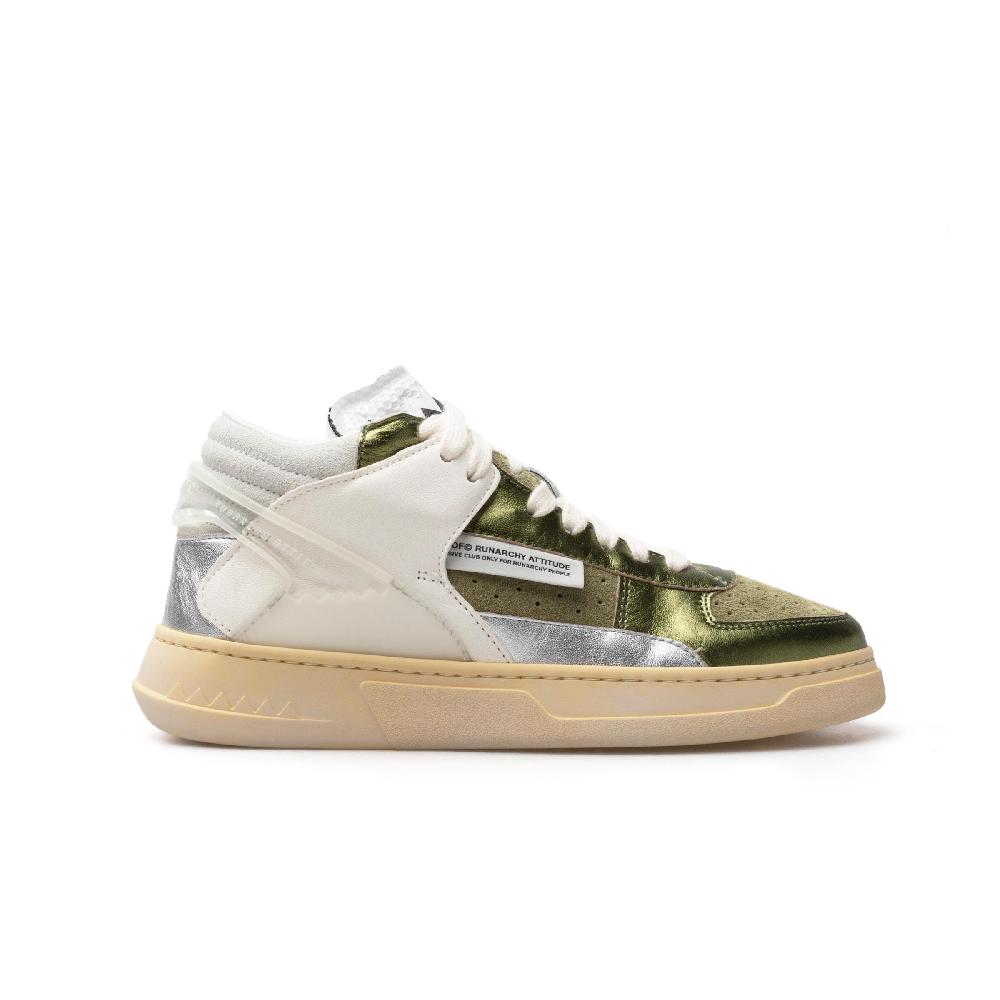RUN OF Bessmer Mid sneakers mid in pelle di colori metallizzati Novità