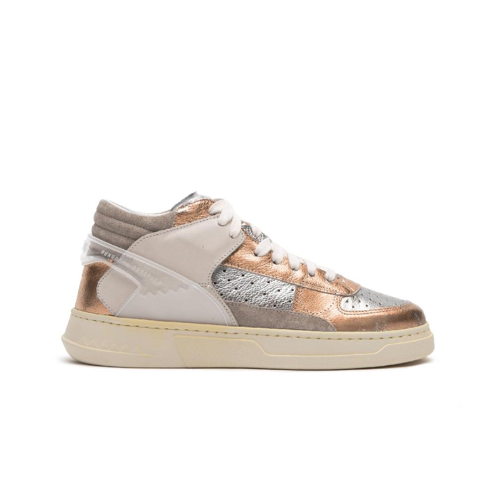 RUN OF Bronze Mid sneakers mid in pelle di colori metallizzati Presa