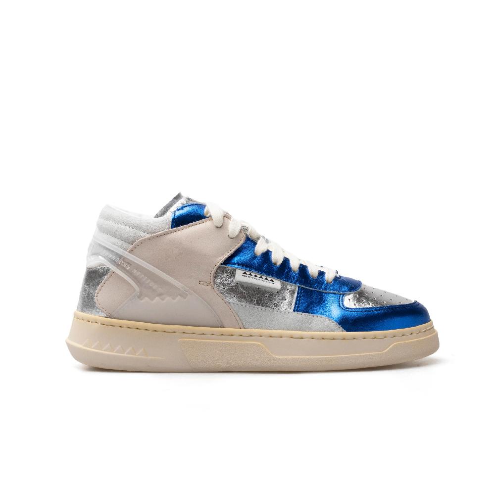 RUN OF Key Mid sneakers mid in pelle di colori metallizzati Sconto