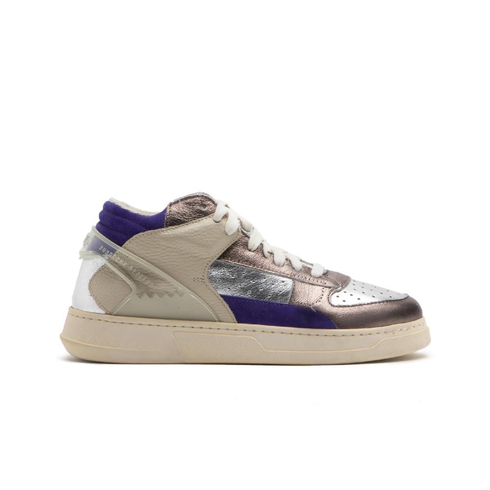 RUN OF Metal Punk sneakers mid in pelle di colori metallizzati Offerta