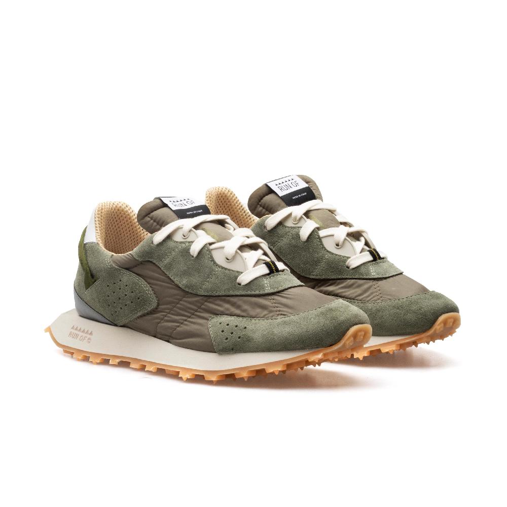 RUN OF Bosco sneakers in pelle scamosciata e nylon verde militare Outlet