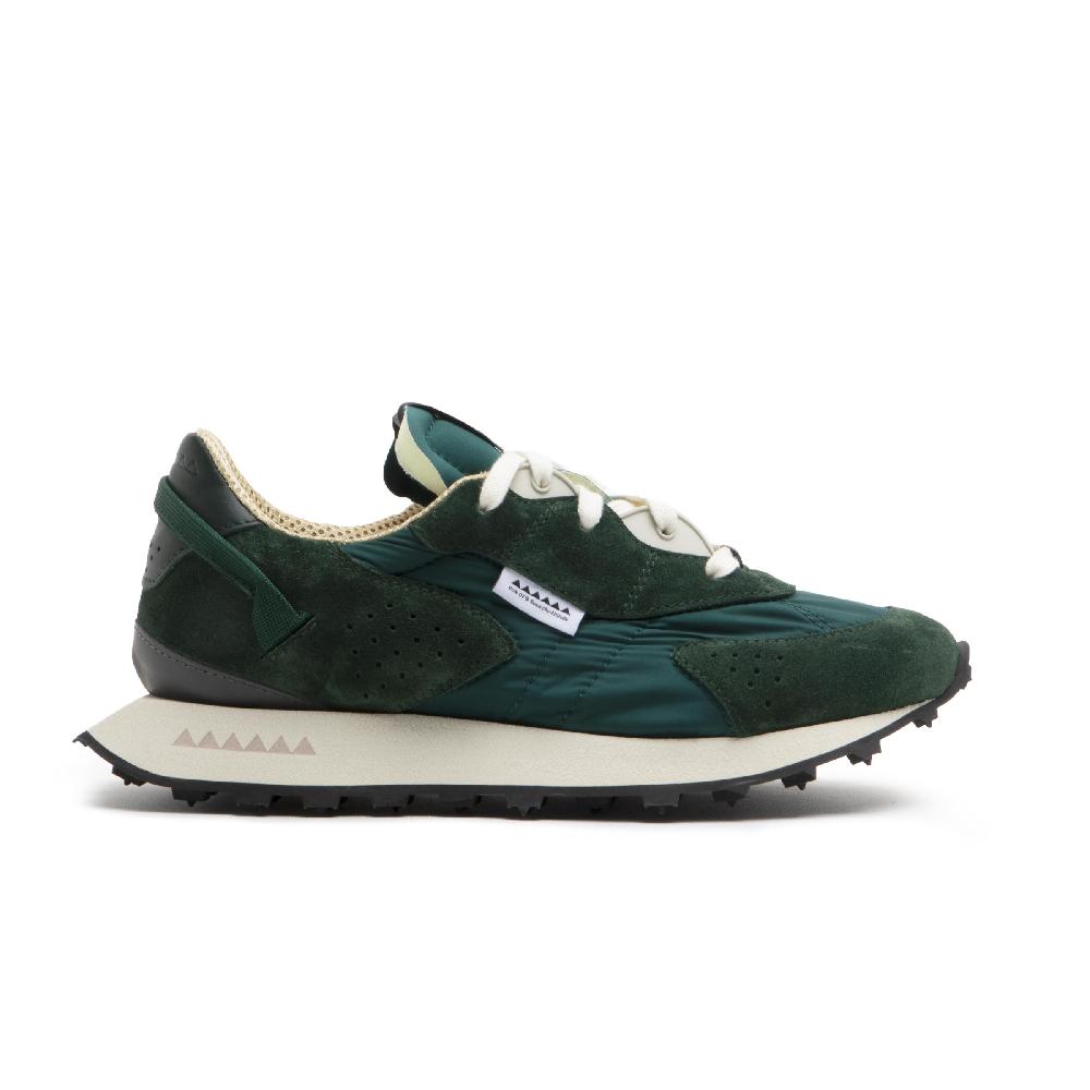 RUN OF Radon sneakers in pelle scamosciata verde e nylon verde Vendita Calda