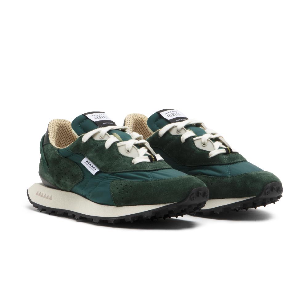 RUN OF Radon sneakers in pelle scamosciata verde e nylon verde Vendita Calda