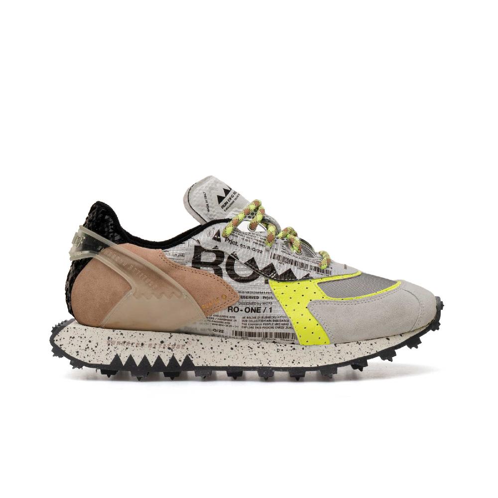 RUN OF Ro1 Raji sneakers in pelle nylon pelle scamosciata e rete Vendita Economica