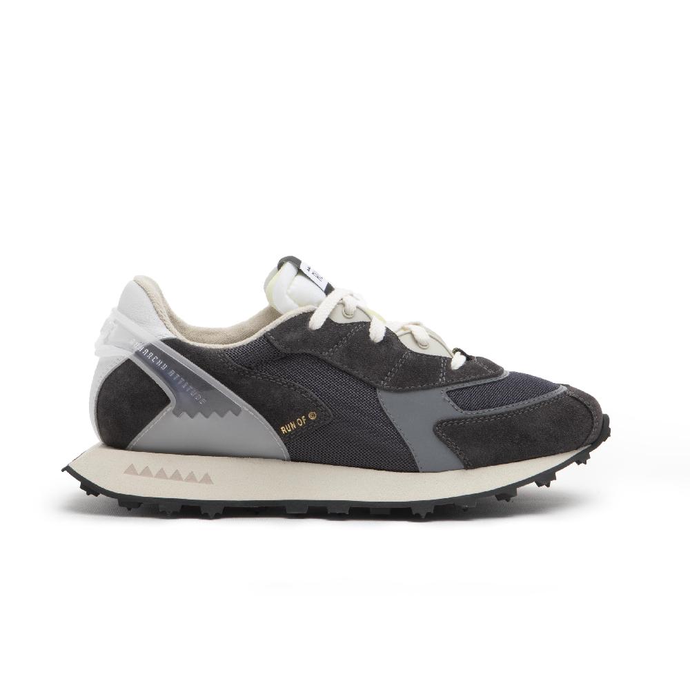 RUN OF sneakers Grau in pelle e rete con talloncino in pelle Moda