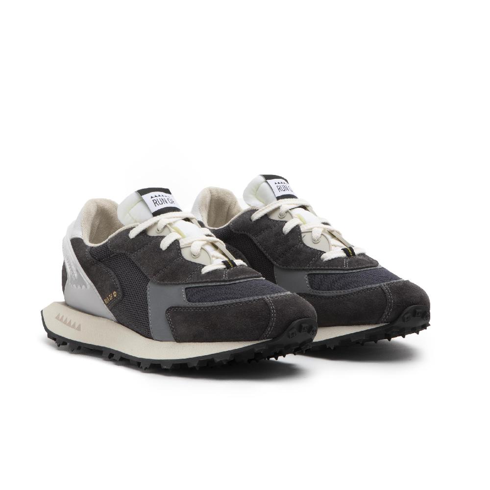 RUN OF sneakers Grau in pelle e rete con talloncino in pelle Moda