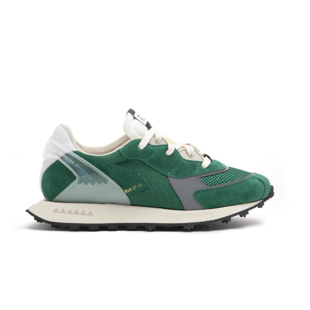 RUN OF sneakers Grun in pelle e rete con talloncino in pelle 2025