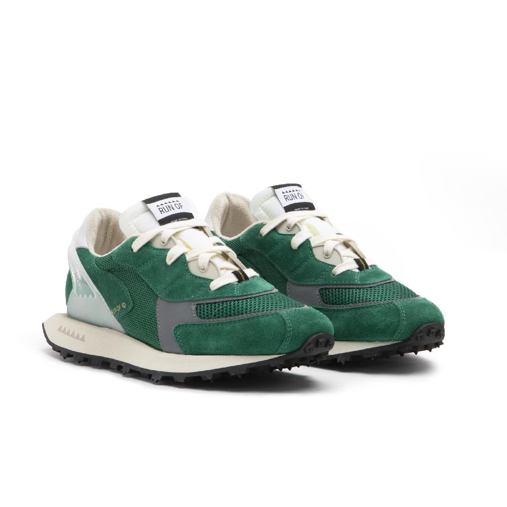 RUN OF sneakers Grun in pelle e rete con talloncino in pelle 2025