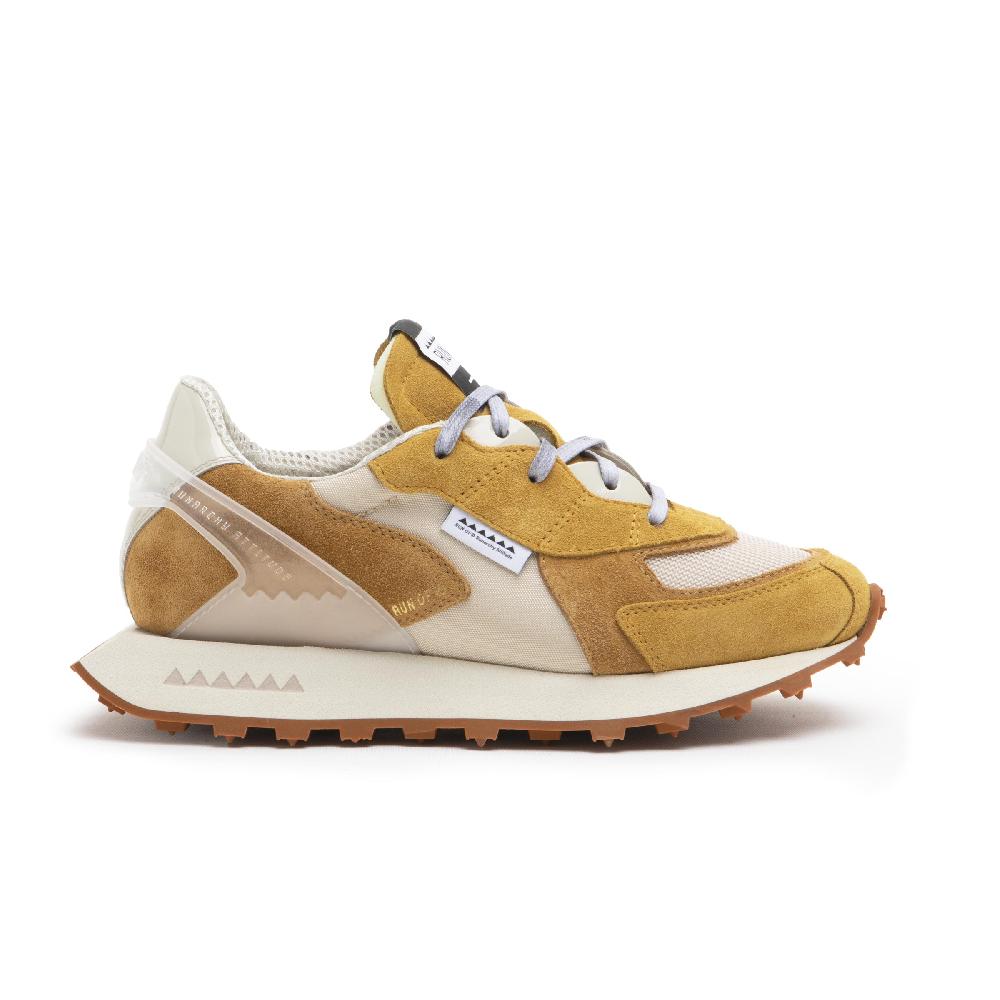 RUN OF Senape sneakers uomo in pelle scamosciata e nylon | sito ufficiale RUN OF Nuovo