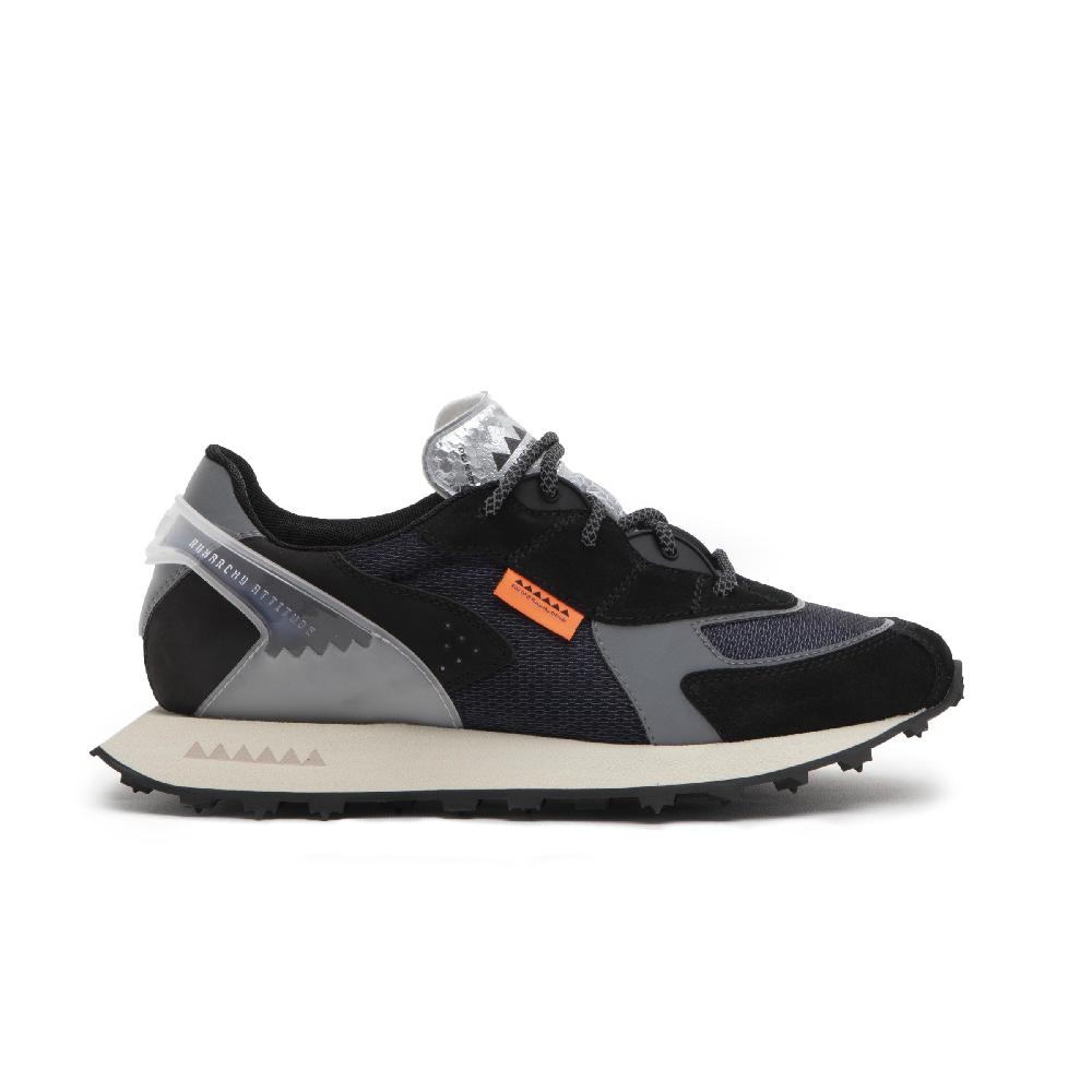 RUN OF sneakers Boston in suede e rete con talloncino in pelle Spedizione Gratuita
