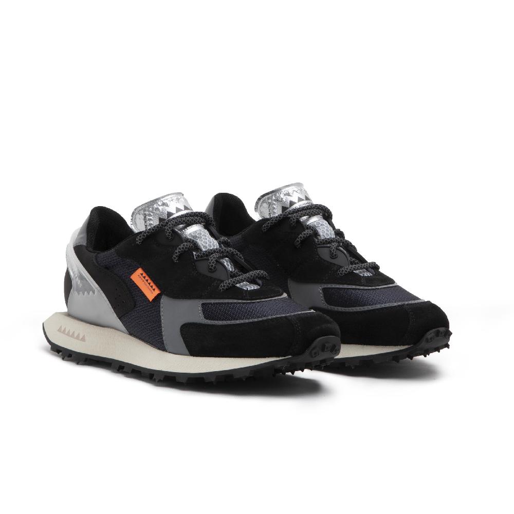 RUN OF sneakers Boston in suede e rete con talloncino in pelle Spedizione Gratuita