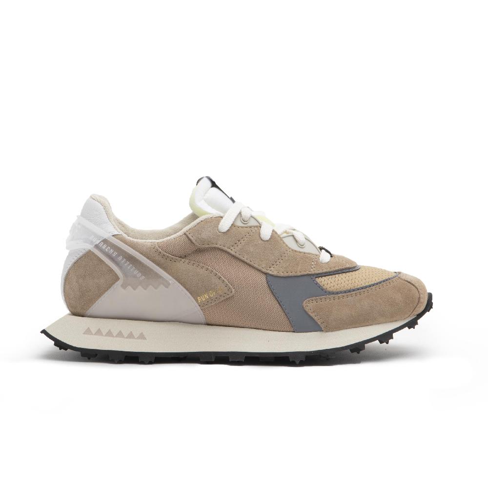 RUN OF sneakers Bezow in pelle e rete con talloncino in pelle Pezzi Unici