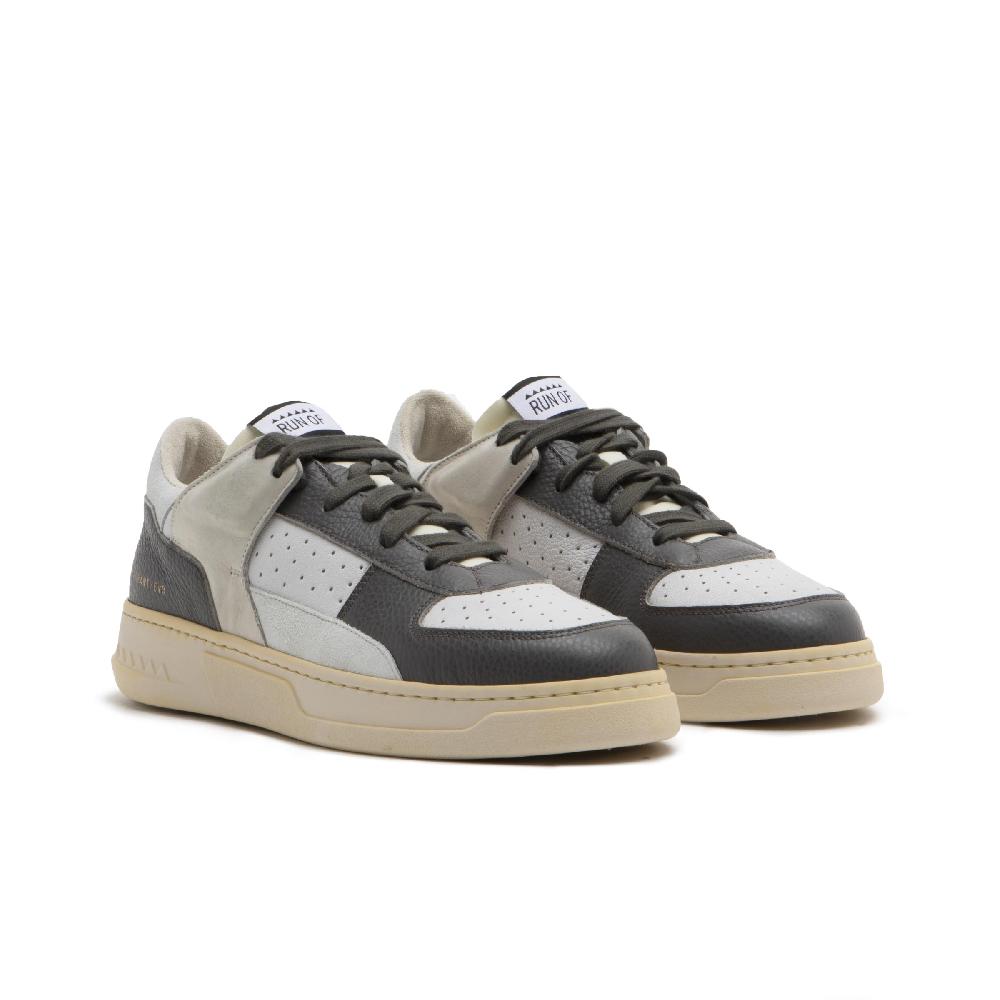 RUN OF Detroit/One sneakers | in pelle bianca e nera con talloncino bianco % Shopping Online