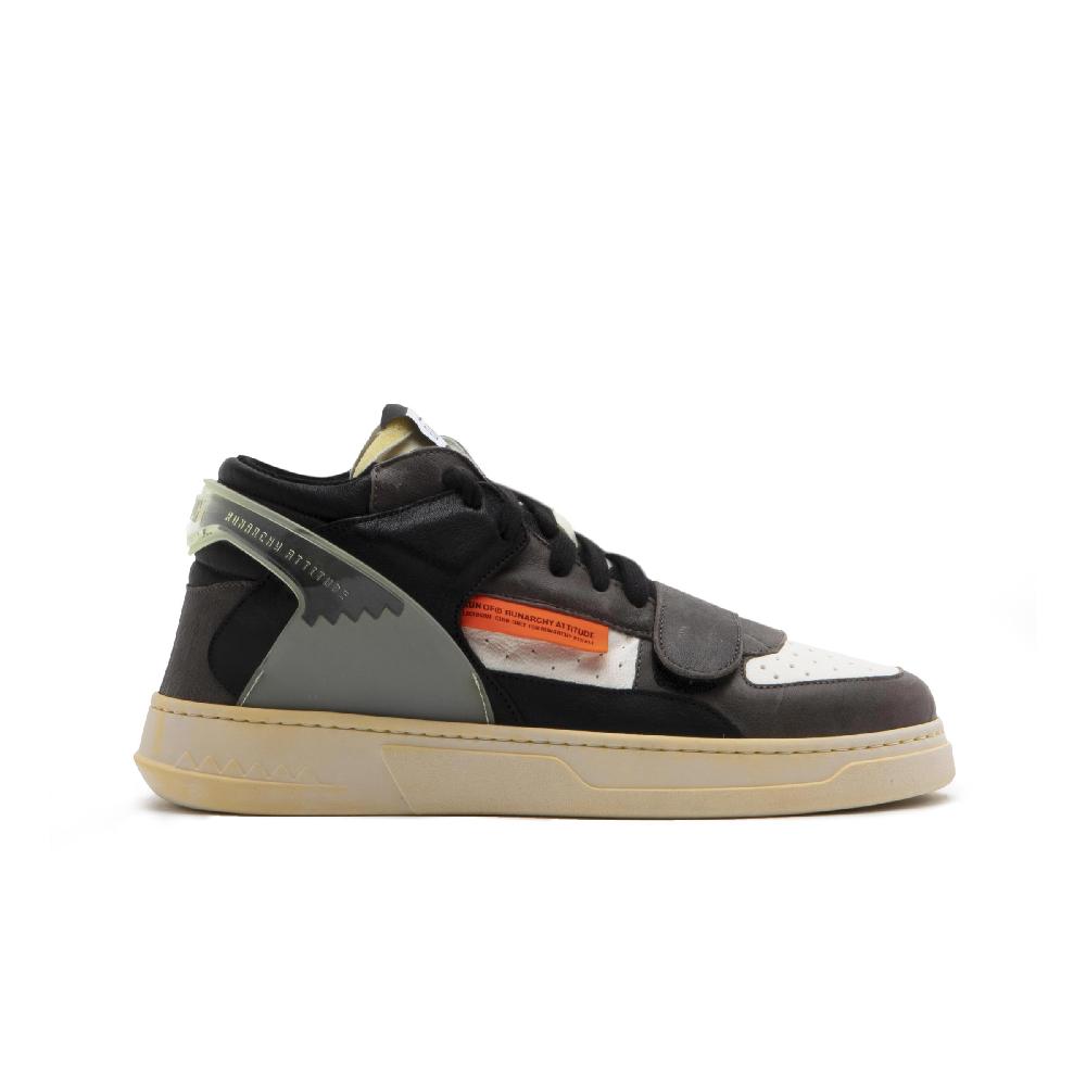 RUN OF Legend/One sneakers mid in pelle bianca e grigio scuro Qualità Garantita