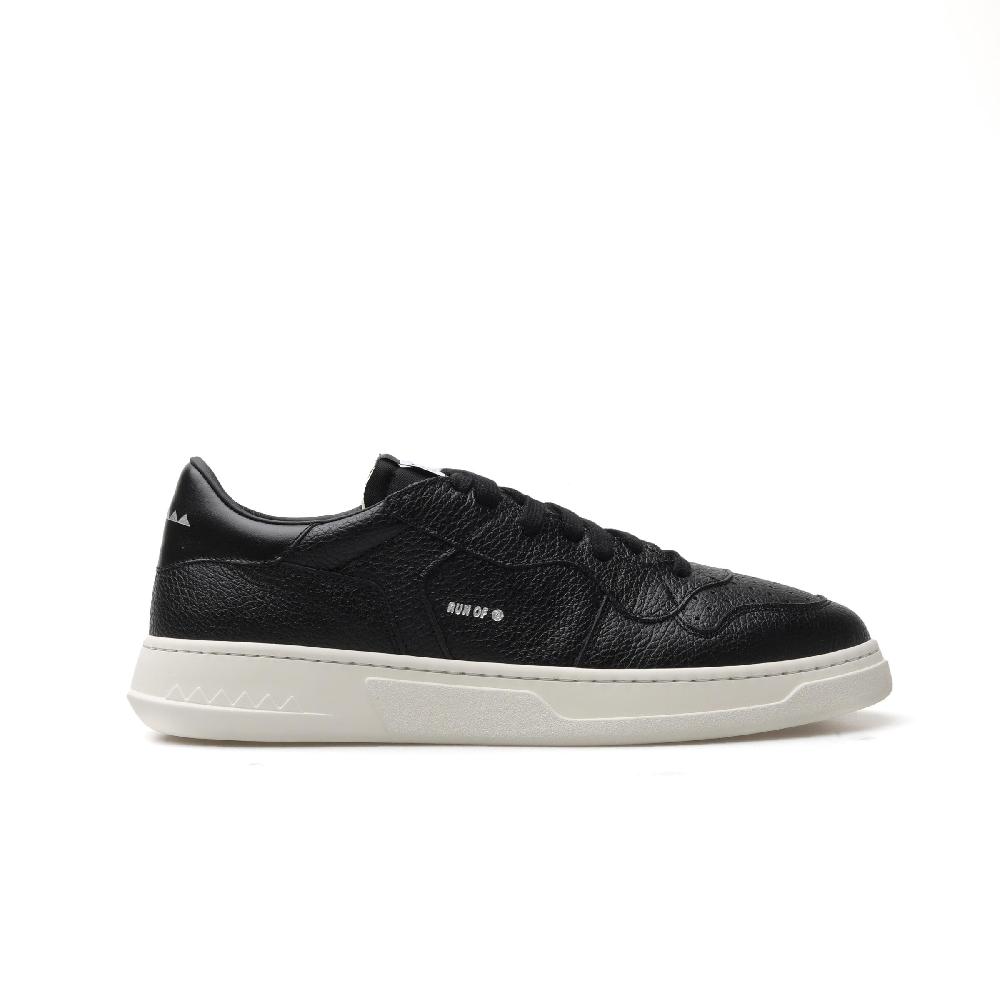 RUN OF Classen sneakers in pelle nera con talloncino nero Online