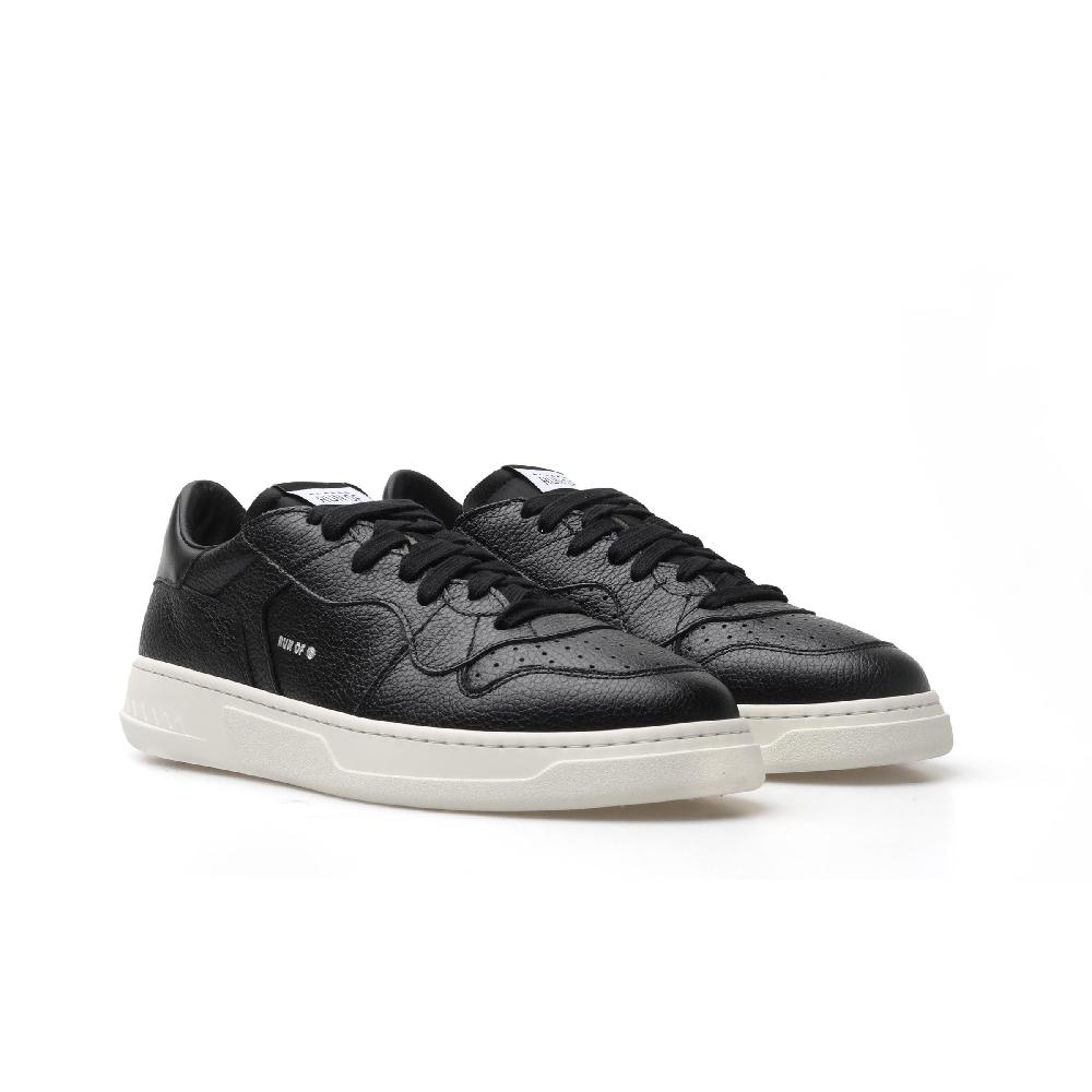 RUN OF Classen sneakers in pelle nera con talloncino nero Online