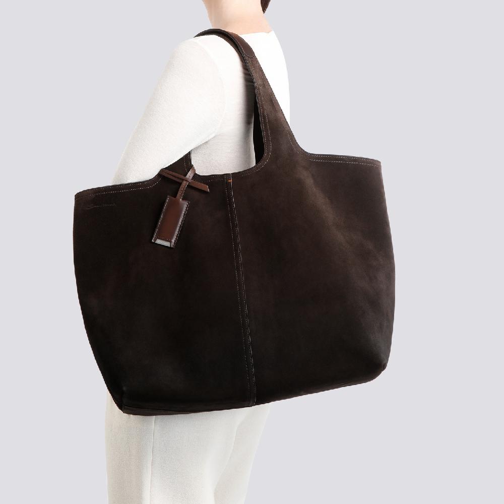 ﻿Santoni Borsa in suede testa di moro Hotsell